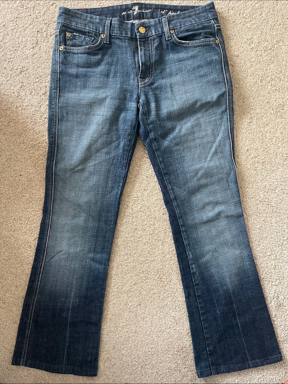 7 For All Mankind Women's Flare Jeans - Dark Blue Wash